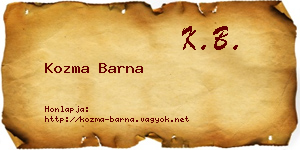 Kozma Barna névjegykártya